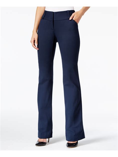 ladies navy straight leg trousers.